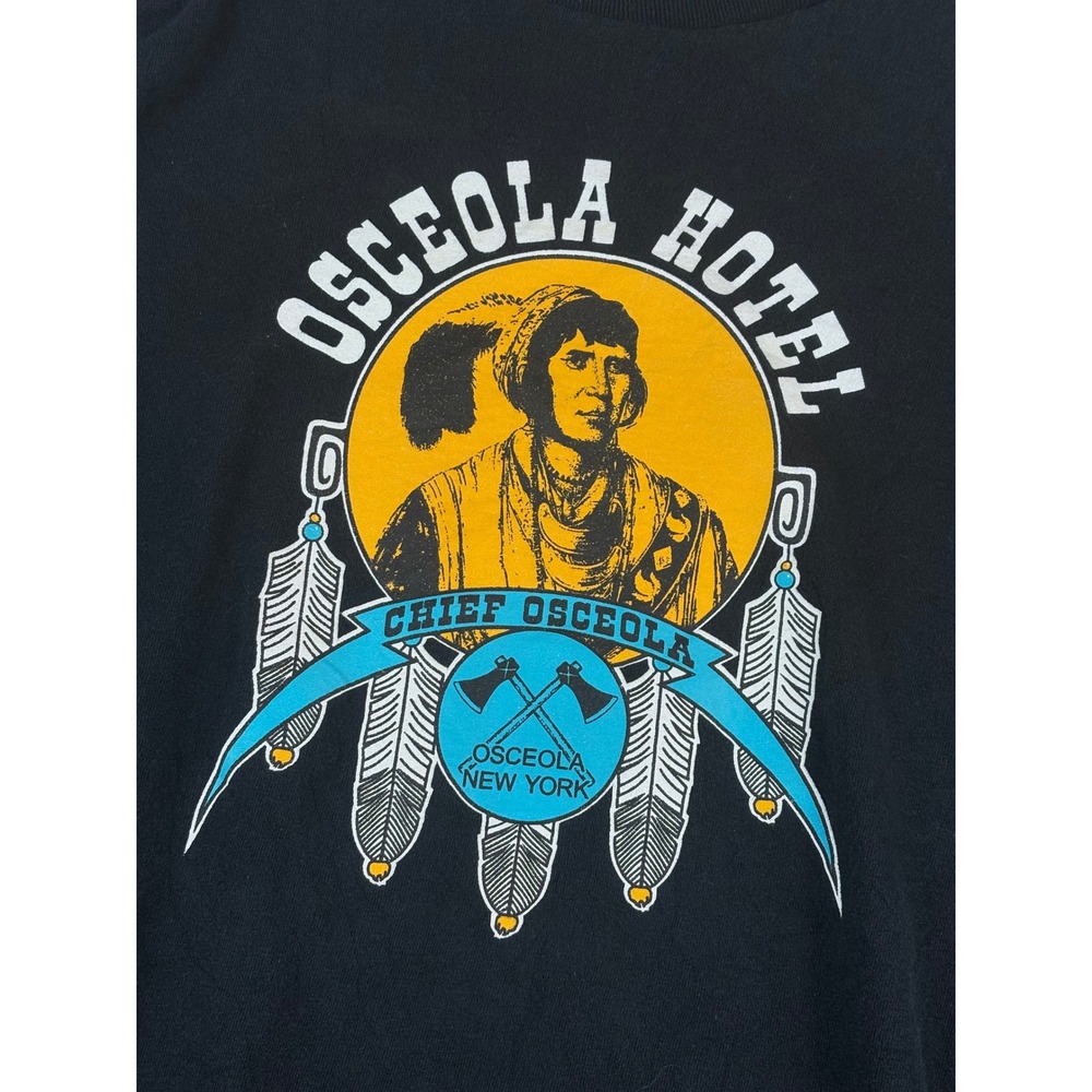 Vintage Osceola Hotel Long Sleeve Small‎ T-Shirt Chief Osceola NY World Famous